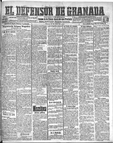 'El Defensor de Granada : diario político independiente' - Año XXXI Número 15119 (22/04/1910)