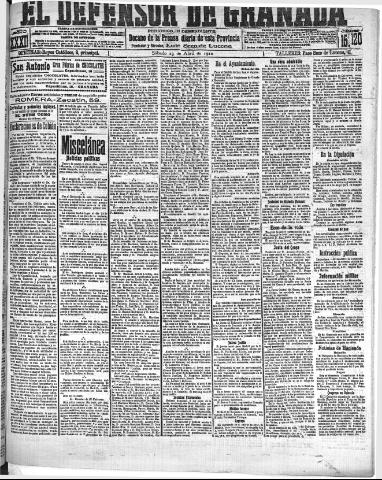 'El Defensor de Granada : diario político independiente' - Año XXXI Número 15120 (23/04/1910)