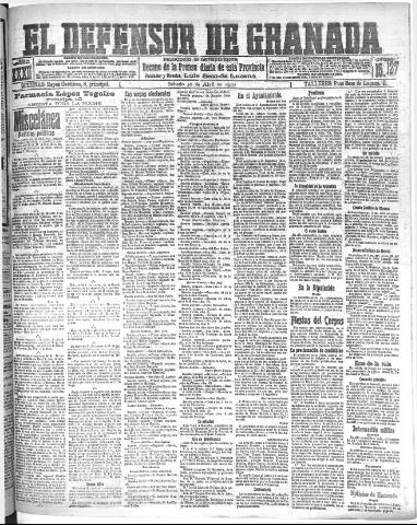 'El Defensor de Granada : diario político independiente' - Año XXXI Número 15127 (30/04/1910)