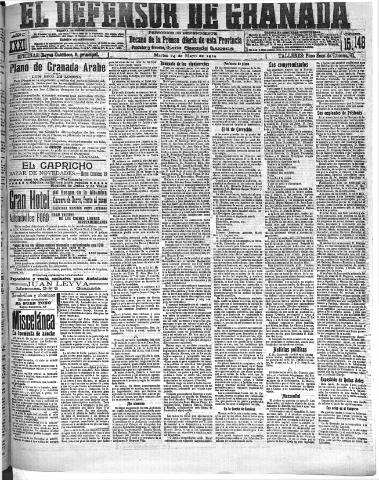 'El Defensor de Granada : diario político independiente' - Año XXXI Número 15148 (24/05/1910)