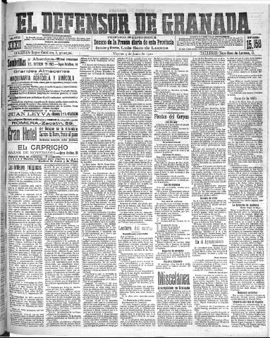 'El Defensor de Granada : diario político independiente' - Año XXXI Número 15158 (03/06/1910)