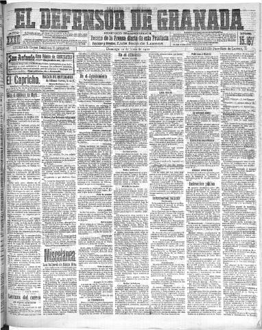 'El Defensor de Granada : diario político independiente' - Año XXXI Número 15167 (12/06/1910)