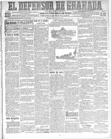 'El Defensor de Granada : diario político independiente' - Año XXXII Número 15193 (08/07/1910)