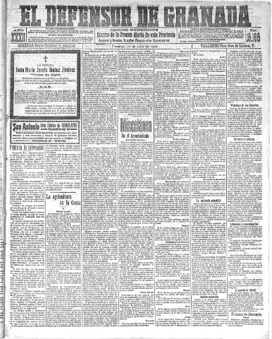 'El Defensor de Granada : diario político independiente' - Año XXXII Número 15195 (10/07/1910)
