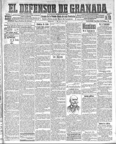 'El Defensor de Granada : diario político independiente' - Año XXXII Número 15198 (13/07/1910)
