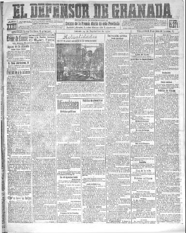 'El Defensor de Granada : diario político independiente' - Año XXXII Número 15271 (24/09/1910)
