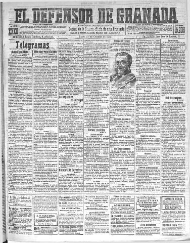 'El Defensor de Granada : diario político independiente' - Año XXXII Número 15238 (31/10/1910)