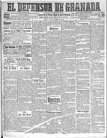 'El Defensor de Granada : diario político independiente' - Año XXXII Número 15245 (08/11/1910)