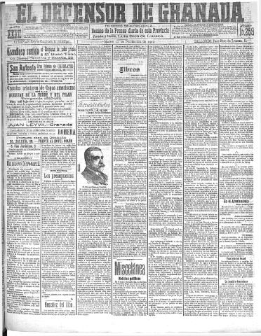 'El Defensor de Granada : diario político independiente' - Año XXXII Número 15259 (22/11/1910)