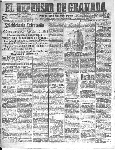 'El Defensor de Granada : diario político independiente' - Año XXXII Número 15291 (24/12/1910)
