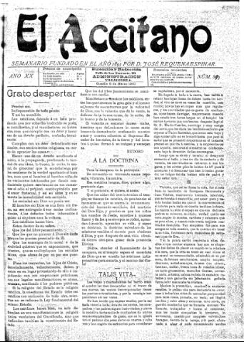'El accitano: periódico científico, literario y de intereses generales de Guadix y su partido' - Año XX Número 899 (05/03/1910)