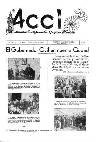 'Acci  : seminario informativo grafico - literario' - Año I Número 33  - 1955 octubre 22