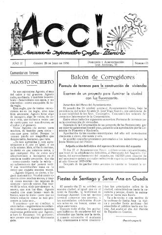 'Acci  : seminario informativo grafico - literario' - Año II Número 73  - 1956 julio 28