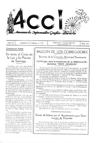 'Acci  : seminario informativo grafico - literario' - Año III Número 102  - 1957 febrero 16