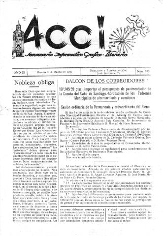 'Acci  : seminario informativo grafico - literario' - Año III Número 105  - 1957 marzo 9
