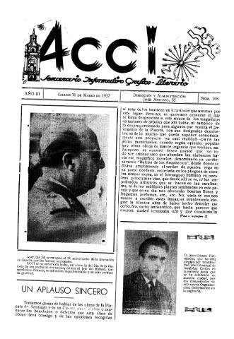 'Acci  : seminario informativo grafico - literario' - Año III Número 108  - 1957 marzo 30