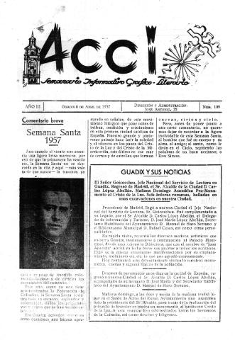 'Acci  : seminario informativo grafico - literario' - Año III Número 109  - 1957 abril 6