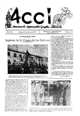 'Acci  : seminario informativo grafico - literario' - Año III Número 110  - 1957 abril 13