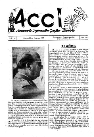 'Acci  : seminario informativo grafico - literario' - Año III Número 124  - 1957 julio 20