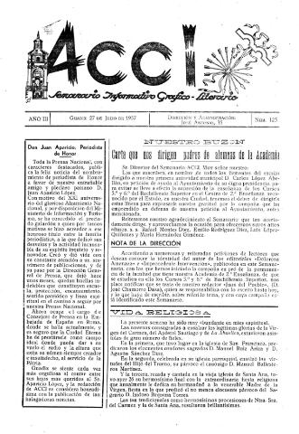 'Acci  : seminario informativo grafico - literario' - Año III Número 125  - 1957 julio 27