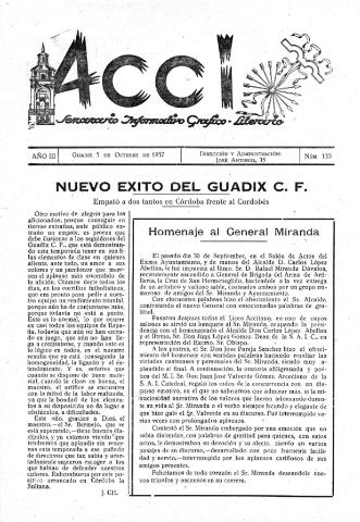'Acci  : seminario informativo grafico - literario' - Año III Número 135  - 1957 octubre 5