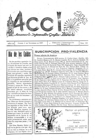 'Acci  : seminario informativo grafico - literario' - Año III Número 139  - 1957 noviembre 2