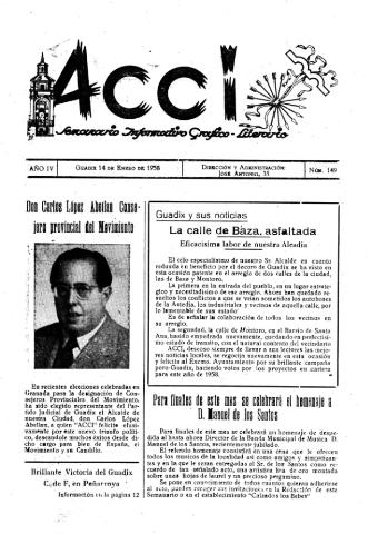 'Acci  : seminario informativo grafico - literario' - Año IV Número 149  - 1958 enero 14