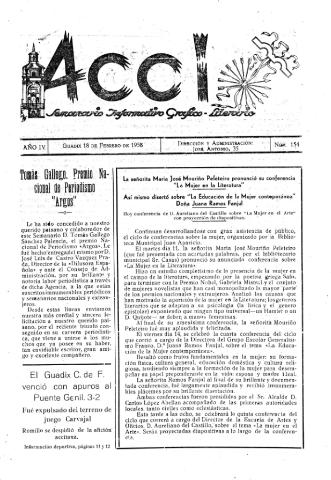 'Acci  : seminario informativo grafico - literario' - Año IV Número 154  - 1958 febrero 18