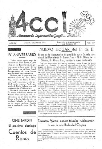 'Acci  : seminario informativo grafico - literario' - Año IV Número 169  - 1958 junio 3
