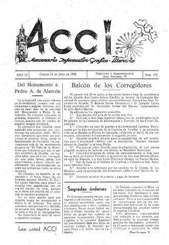 'Acci  : seminario informativo grafico - literario' - Año IV Número 172  - 1958 junio 24