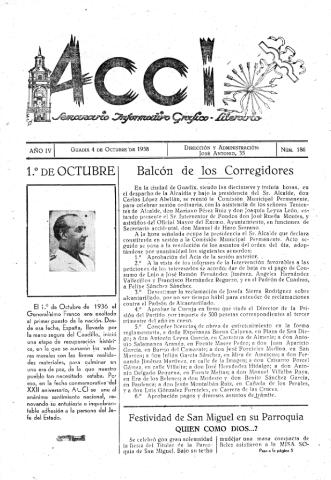 'Acci  : seminario informativo grafico - literario' - Año IV Número 186  - 1958 octubre 4