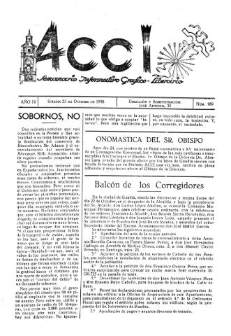'Acci  : seminario informativo grafico - literario' - Año IV Número 189  - 1958 octubre 25