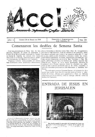 'Acci  : seminario informativo grafico - literario' - Año V Número 208  - 1959 marzo 24