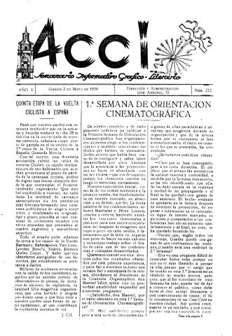 'Acci  : seminario informativo grafico - literario' - Año V Número 212  - 1959 mayo 2
