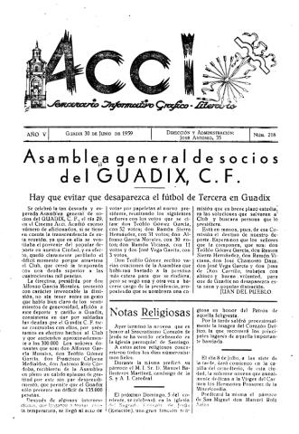 'Acci  : seminario informativo grafico - literario' - Año V Número 218  - 1959 junio 30