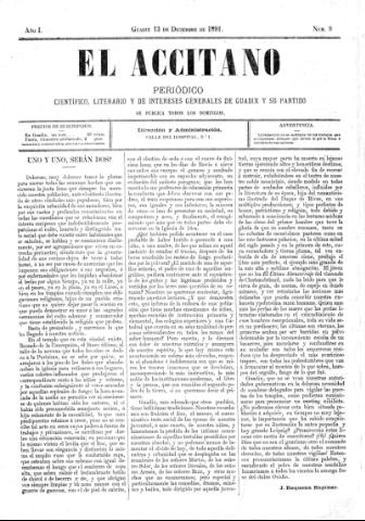 'El accitano  : periódico científico, literario y de intereses generales de Guadix y su partido' - Año I Número 8  - 1891 diciembre 13