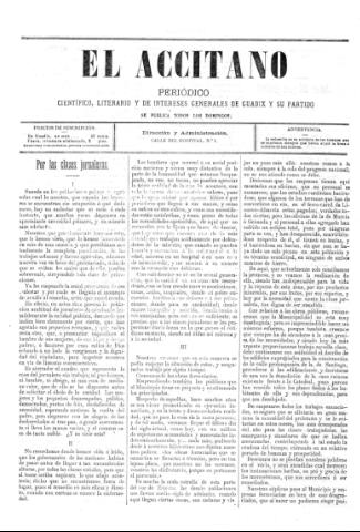 'El accitano  : periódico científico, literario y de intereses generales de Guadix y su partido' - Año II Número 22  - 1892 marzo 20