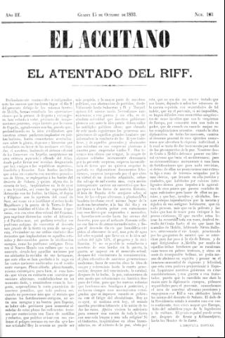 'El accitano  : periódico científico, literario y de intereses generales de Guadix y su partido' - Año III Número 103  - 1893 octubre 15