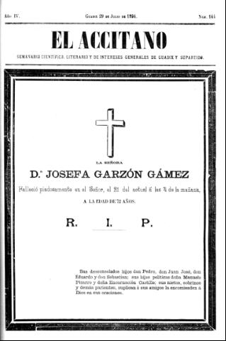 'El accitano  : periódico científico, literario y de intereses generales de Guadix y su partido' - Año IV Número 144  - 1894 julio 29