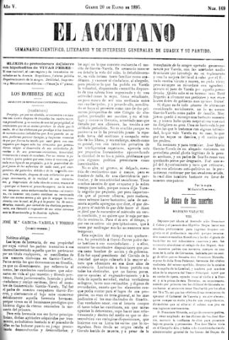 'El accitano  : periódico científico, literario y de intereses generales de Guadix y su partido' - Año V Número 169  - 1895 enero 20
