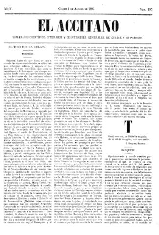 'El accitano  : periódico científico, literario y de intereses generales de Guadix y su partido' - Año V Número 197  - 1895 agosto 4