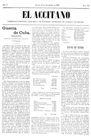 'El accitano  : periódico científico, literario y de intereses generales de Guadix y su partido' - Año V Número 204  - 1895 septiembre 22