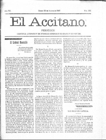 'El accitano  : periódico científico, literario y de intereses generales de Guadix y su partido' - Año VII Número 304  - 1897 agosto 22