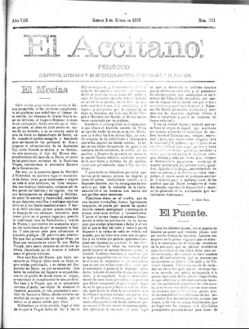 'El accitano  : periódico científico, literario y de intereses generales de Guadix y su partido' - Año VIII Número 323  - 1898 enero 2