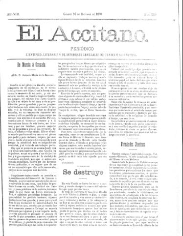 'El accitano  : periódico científico, literario y de intereses generales de Guadix y su partido' - Año VIII Número 365  - 1898 octubre 16