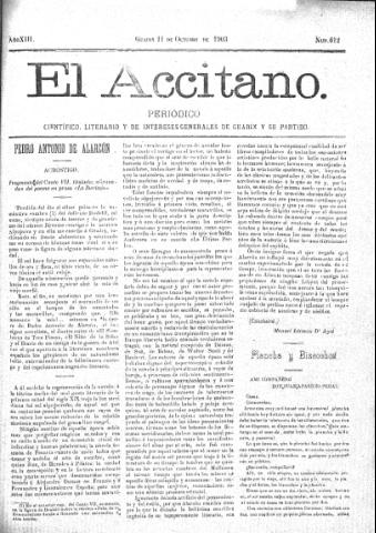 'El accitano  : periódico científico, literario y de intereses generales de Guadix y su partido' - Año XIII Número 612  - 1903 octubre 11