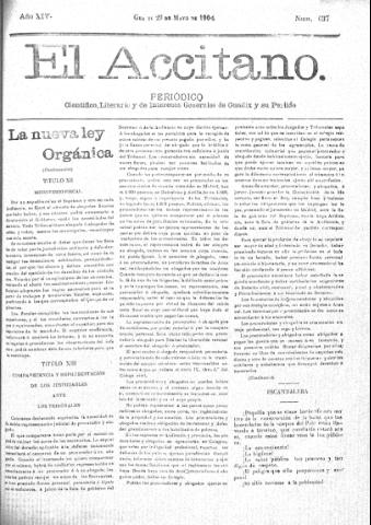 'El accitano  : periódico científico, literario y de intereses generales de Guadix y su partido' - Año XIV Número 637  - 1904 mayo 29