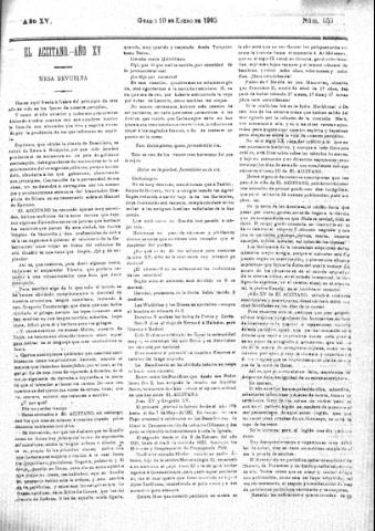 'El accitano  : periódico científico, literario y de intereses generales de Guadix y su partido' - Año XV Número 658  - 1905 enero 10