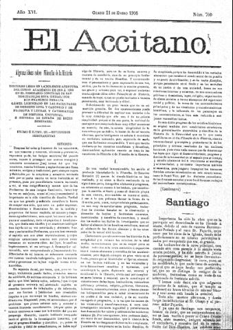 'El accitano  : periódico científico, literario y de intereses generales de Guadix y su partido' - Año XVI Número 700  - 1906 enero 21
