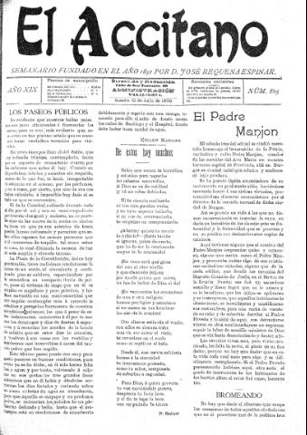 'El accitano  : periódico científico, literario y de intereses generales de Guadix y su partido' - Año XIX Número 865  - 1909 julio 10